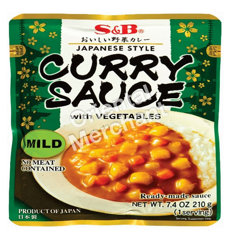 Currysauce mit Gemüse mild S&B 10x210g