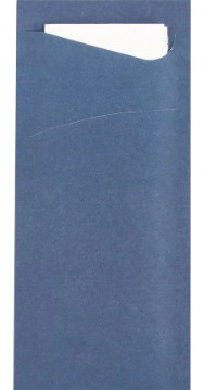 Bestecktasche/Sacchetto dunkelblau DUNI 8,5x19cm 5x100 St./Kt.