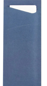Bestecktasche/Sacchetto dunkelblau DUNI 8,5x19cm 5x100 St./Kt.