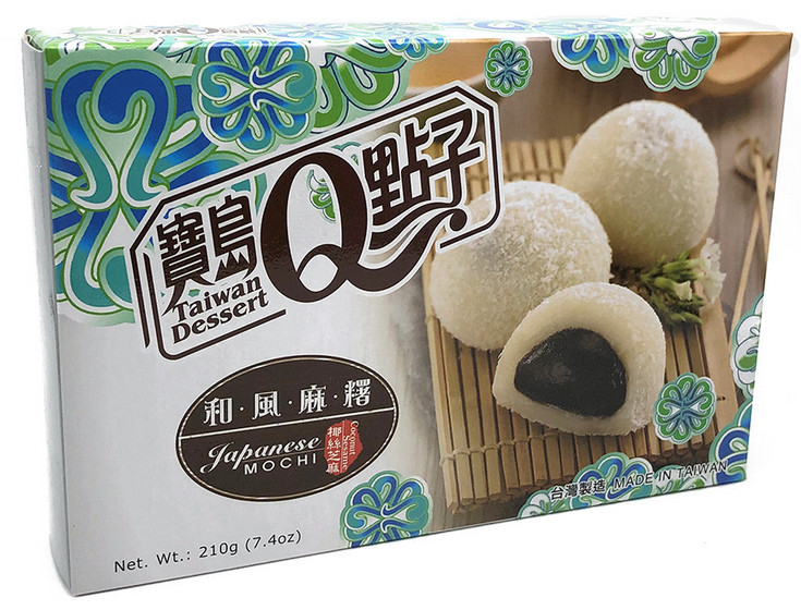 Mochi Taiwan Dessert Q Sesam und Kokosflocken 24x210g