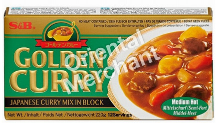 Curryblock mittelscharf Golden Curry S&B 20x220g