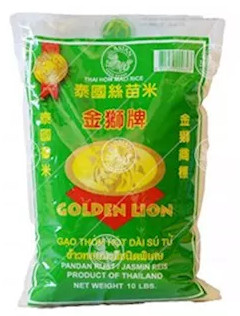 Thai Hom Mali Reis Golden Lion 10lbs 5x4,5kg