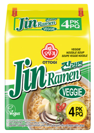 Instant Nudeln Jin Ramen Gemüse 8x4x110g