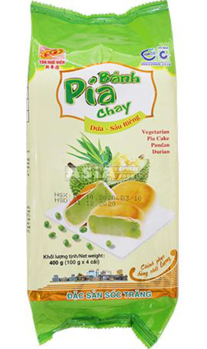 Kuchen Banh Pia Durian & Mungbohnen & Pandan TAN HUE VIEN 30x400g (4 Stück)