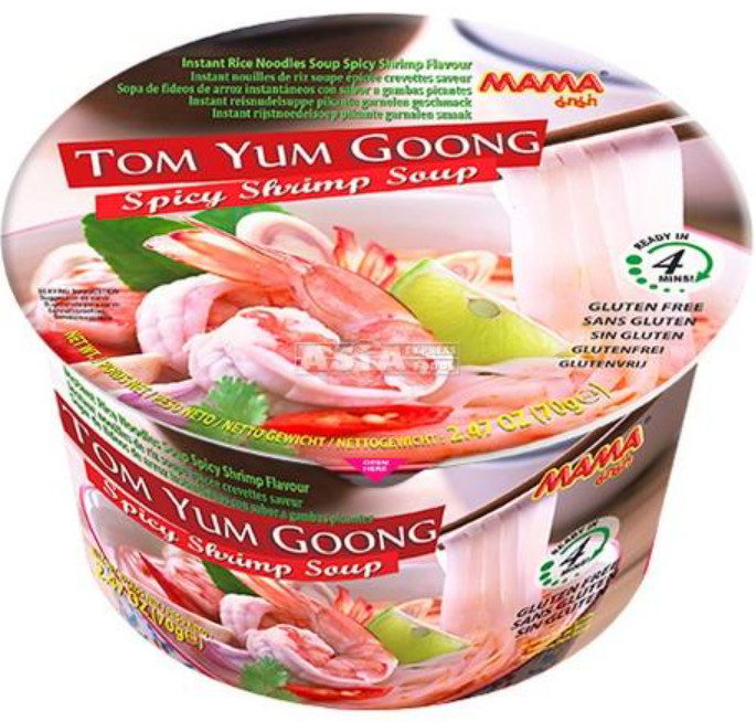 Innudeln Garnelen Tom Yum Bowl MAMA 24x70g