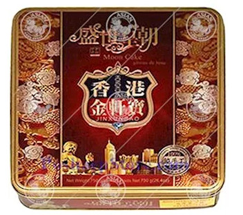 Mondkuchen rote Bohnenpaste 2 Eigelb JIN XUAN BAO 12x750g (4 Stück)