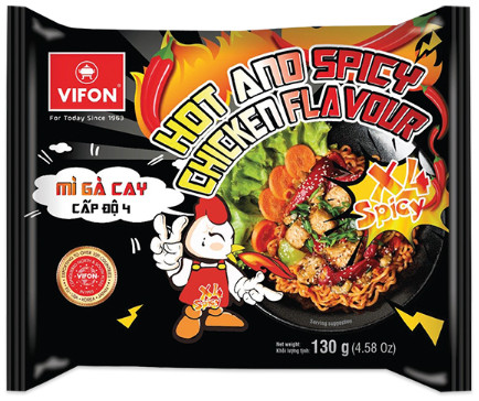 Instant Nudelsuppe mit Hühnergeschmack, 4xscharf Vifon 40x130g