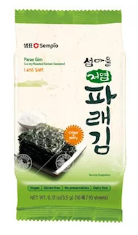 Seetang Snack gegrillt wenig Salz SEMPIO 12x28g (8x3,5g)