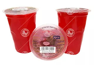 Pudding Nata de Coco Strawberry Kara 24x220ml