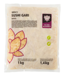 Ingwer Gari weiß eingelegt mit Süßungsmitteln 10x1,4kg